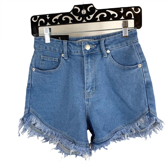 American Bazi Pants - American Bazi womens fringe jean shorts , size S